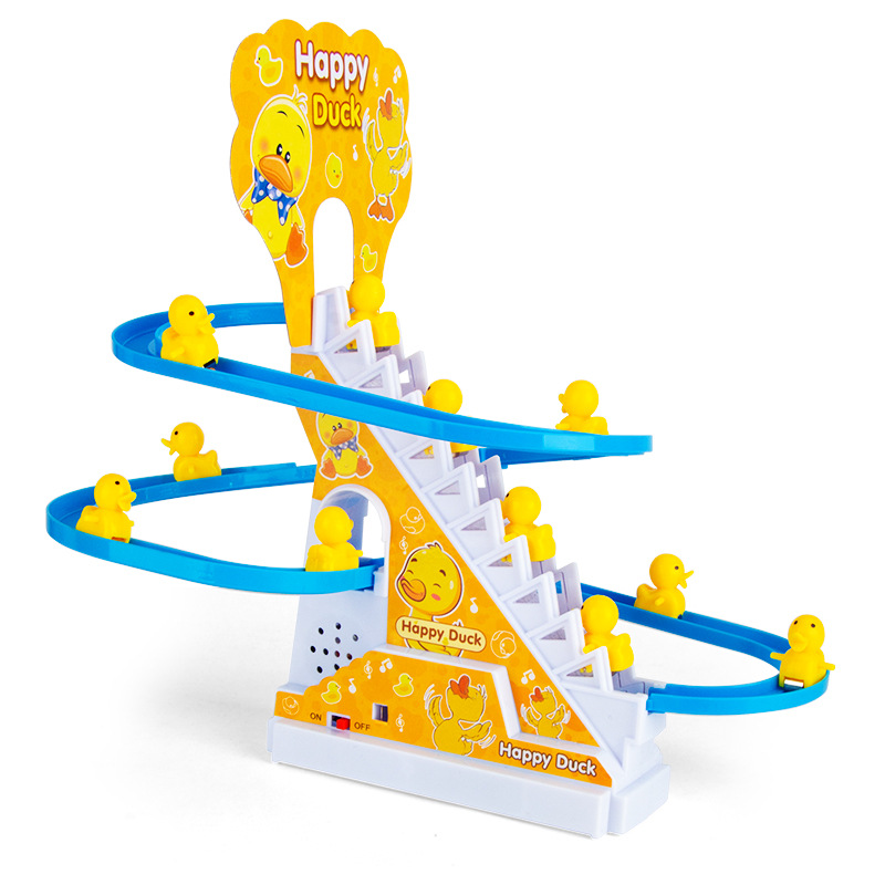 Picture of Children's Little Yellow Duck Climbing Stairs Educational Electric Track One Year Old Girl Boy Baby Toy Slide