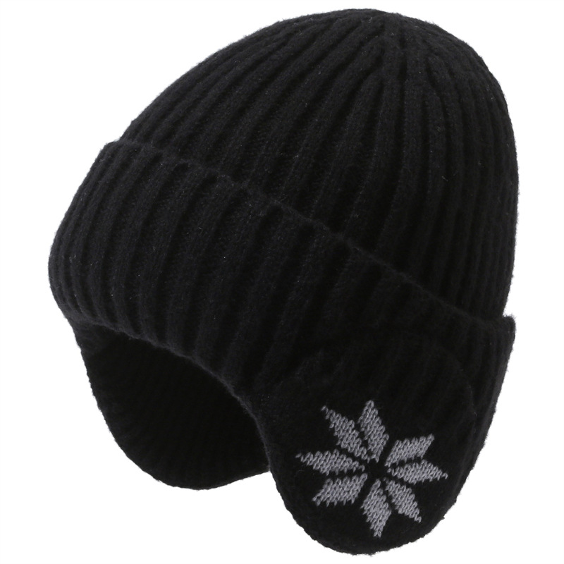 Picture of Hat men's winter warm knitted hat winter cycling fleece-lined ear protection wool hat scarf men's youth pullover hat