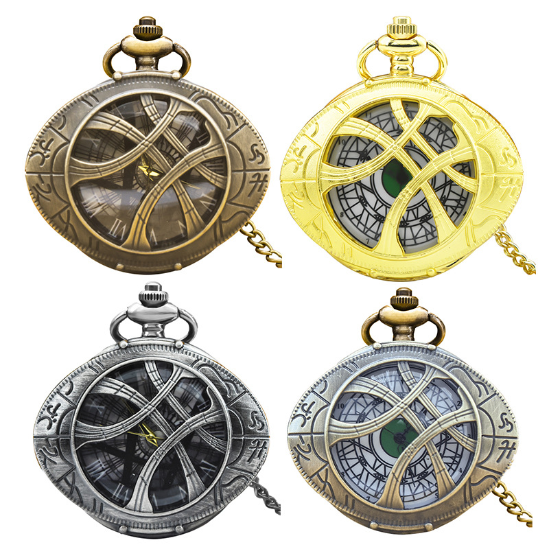 New creative hollow antique pocket watch Dr. Qiyi Ago Moto's Eye theme large spot wholesale