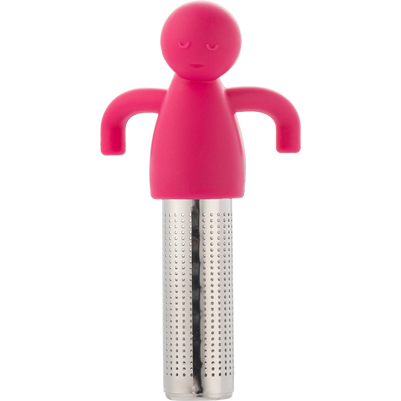 Picture of Creative 304 stainless steel silicone human-shaped tea strainer tea strainer hanging Cup-type tea residue tea bag strainer
