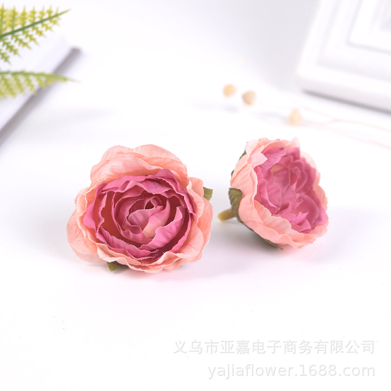 Picture of Artificial Flower Head diy Handmade Accessories Headgear Flower Court Color Flower Morandi Color Tea Rose Fragrant Princess Peony