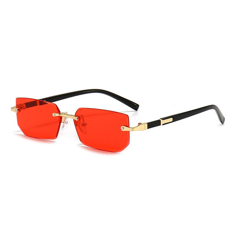 Picture of New Rimless Fashion Sunglasses European and American Trendy Cut-Edge Sunglasses Personalized Jelly Color Sunglasses Rimless Sunglasses