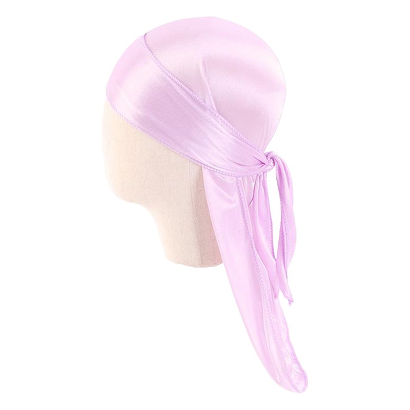 Children's Imitation Silk Pirate Hat Durag Long Tail Turban Hip Hop Cape Hat K-11