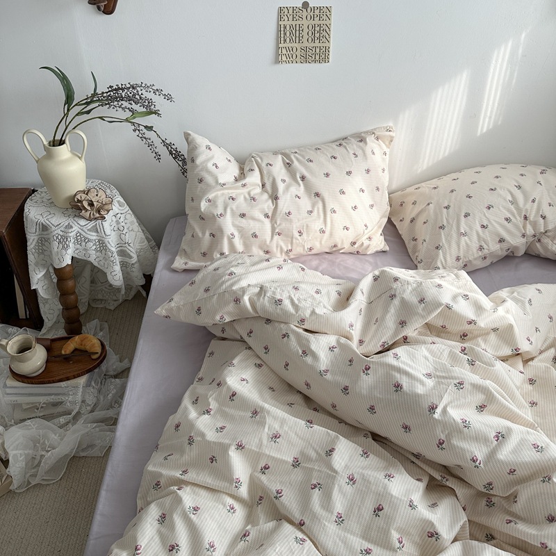 Cotton quilt cover one-piece ins vintage floral cotton printed single quilt cover student dormitory bedding sheet wholesale