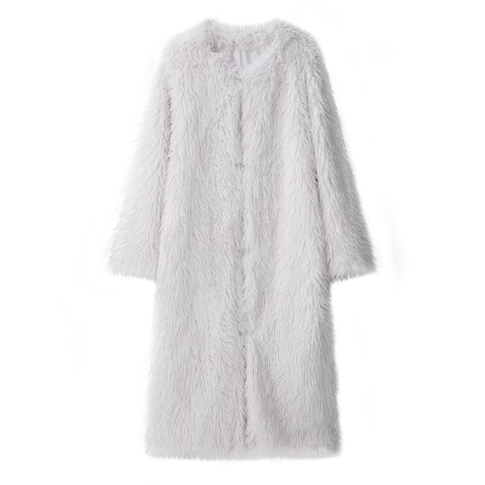 Zr Women's Clothing European and American Style 2025 Autumn New Nordic Warm Long Lazy Fur Coat 12