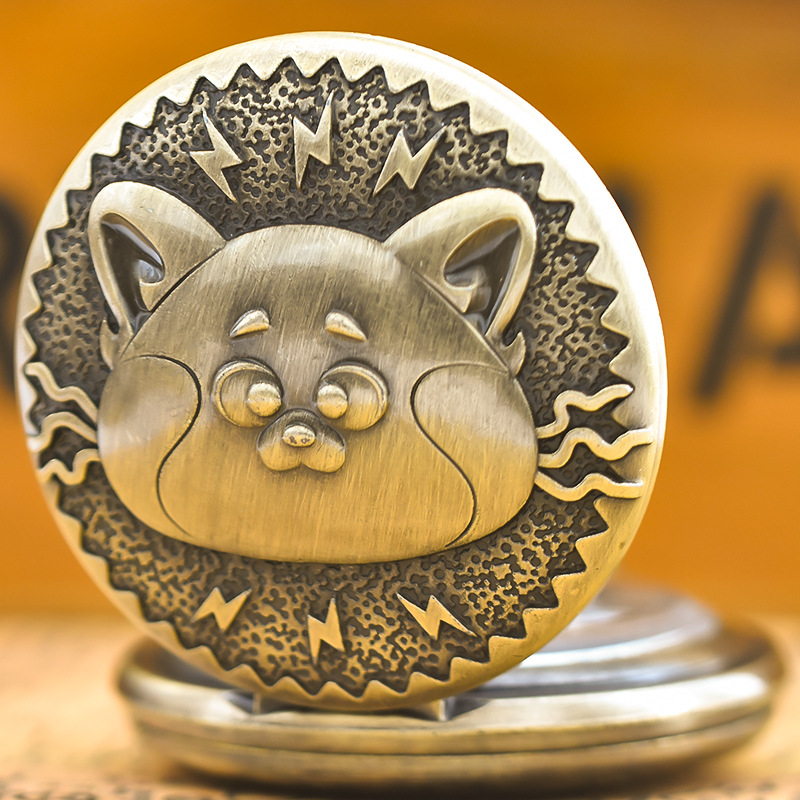 Foreign trade for fat bear flip pocket watch retro pocket watch hanging watch pendant chain watch student examination large quartz