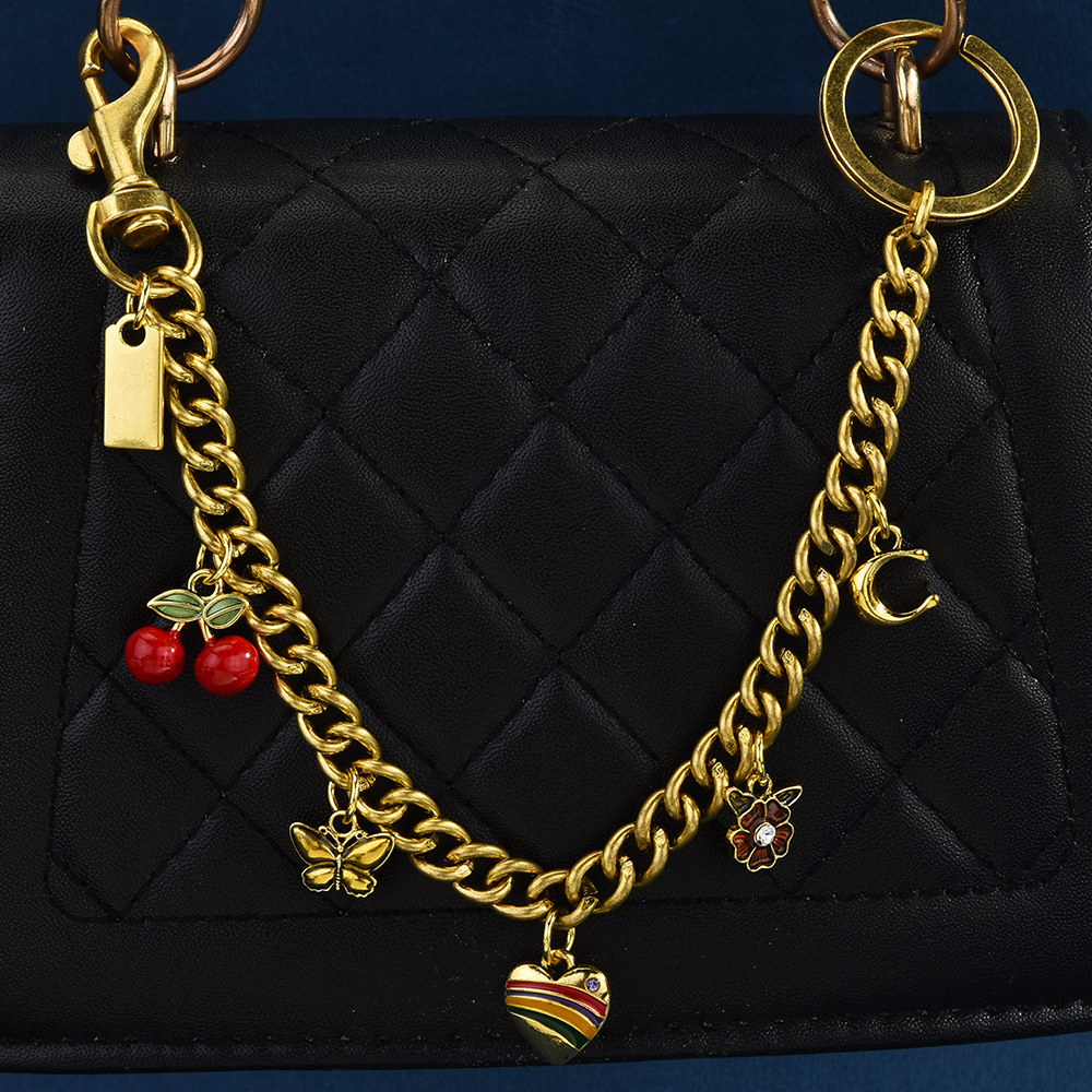 Cross-Border Spring and Summer New Textured Bag Pendant Bag Chain Fashion Internet Celebrity Portable Versatile Shoulder Crossbody Bag Chain Hot Sale