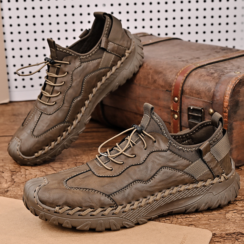 2024 Amazon Daifa Cross-border Casual Leather Shoes Men's Stitch Autumn Sports Business Dress Wide Foot plus size Men's Shoes
