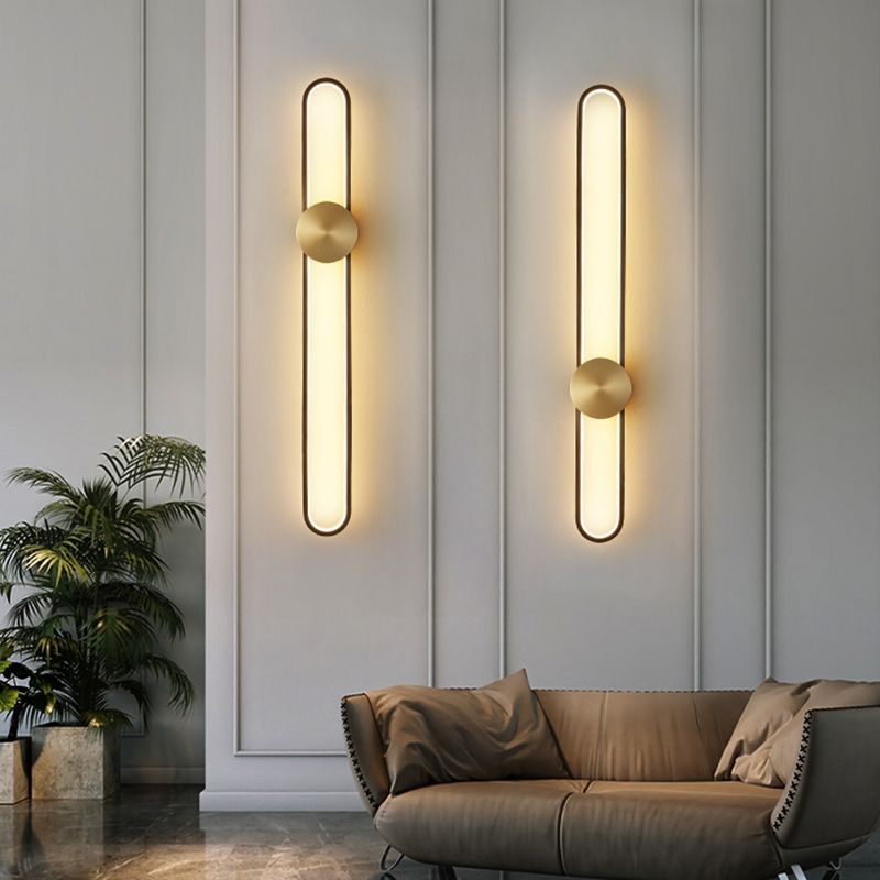 Picture of Light Luxury Wall Lamp Living Room Background Wall Lamp Bedroom Bedside Lamp Designer Minimalist Creative Long Stair LED Light