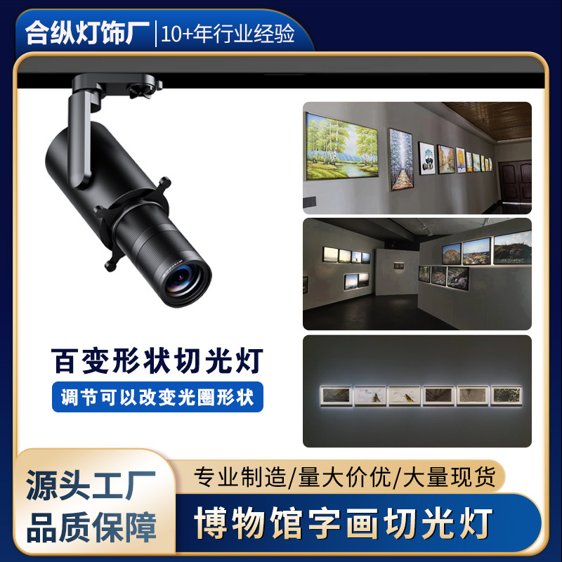 Special museum calligraphy and painting cutting light lamp graphic cutting light exhibition hall spotlight ceiling absorbing track photo lamp art stage