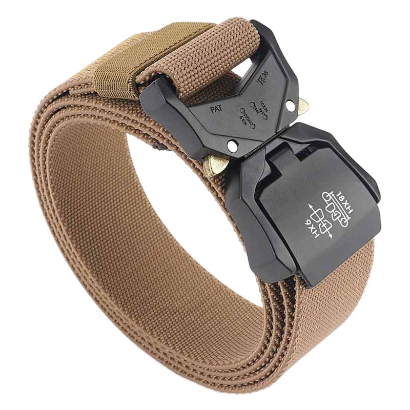 2020 New Outdoor Tactical Belt Aluminum Alloy Lightweight Outer Belt Elastic Weaving Customized Logo Autumn