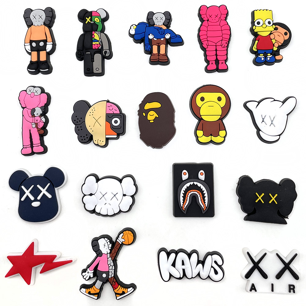 18 suit Cartoon Cowes Series Hole Shoes Shoe Flower Decorative Buckle Personality DIY Student Garden Shoe Buckle Accessories