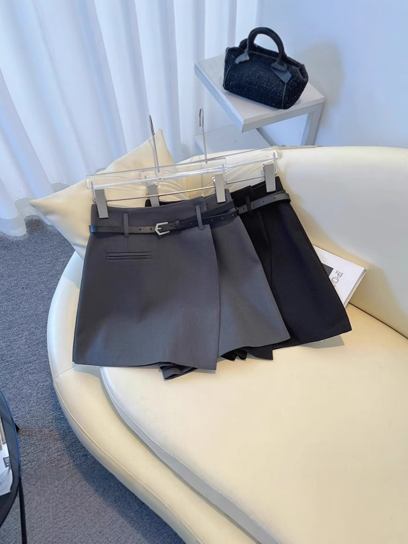 Grey Suit A- line Short Skirt Women's 2025 New High Waist Slimming Hip Skirt Small Anti-walking Half-length Skirt