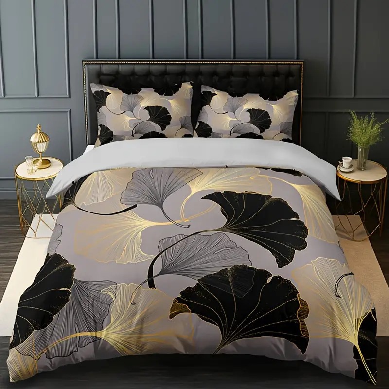 Ginkgo biloba 3D HD digital printing duvet cover suit soft and comfortable bedding cross-border exclusive