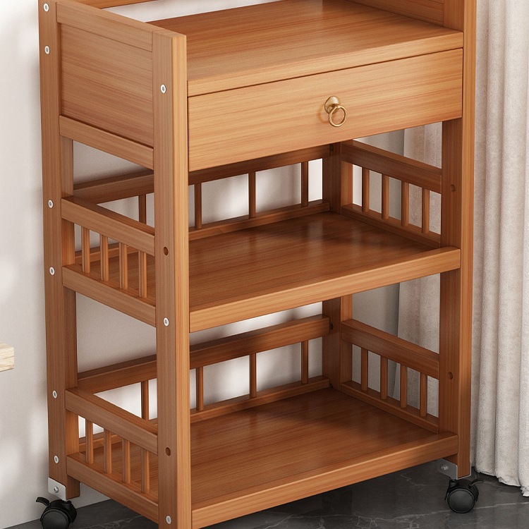 Storage Rack Multi-Layer Storage Rack Floor-Standing Mobile Trolley Simple Tea Rack Tea Room Table Display Tea Cabinet