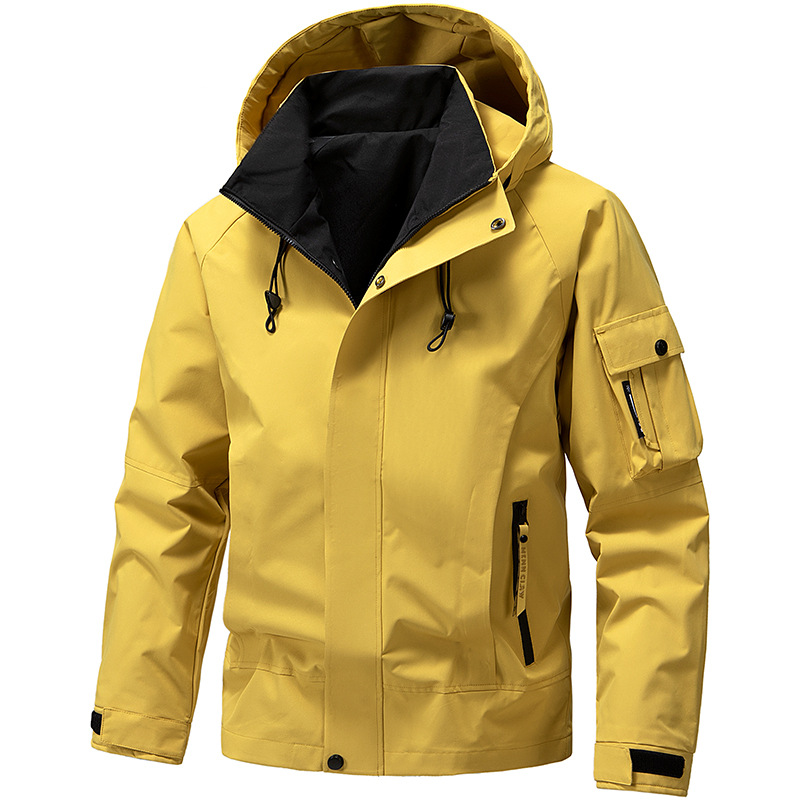 Men's Spring New Hollow-Out Three-Dimensional European and American Style Hooded Work Jacket