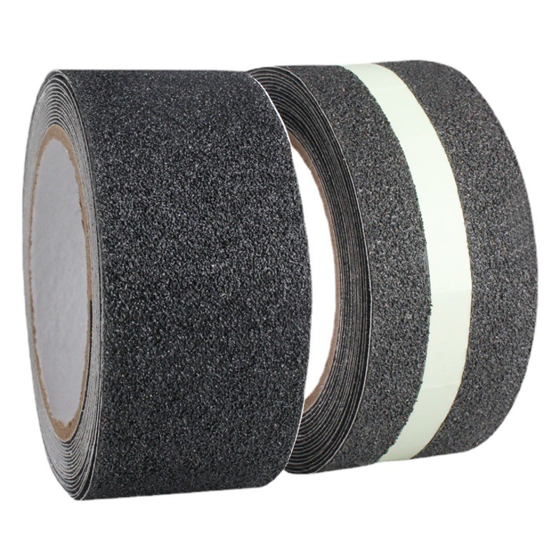 Black and yellow anti-slip tape PVC twill two-color plus sticky frosted sticker stair anti-slip strip step thickened frosted sticker
