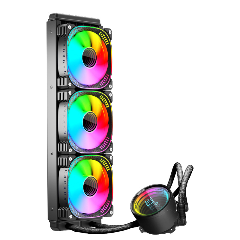 Picture of 360 Digital Display water-cooled radiator computer ARGB temperature display lens multi-platform integrated CPU radiator