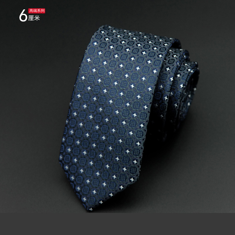 Picture of Men's Tie Korean Style Casual Polyester Silk Narrow Business Fashion Groom Wedding 6cm Small Tie