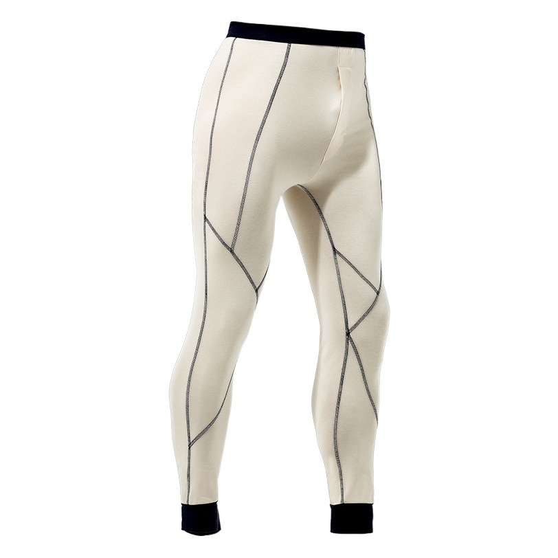 Men's long autumn pants thin cotton wool pants inner threading pants youth trendy bottoming pants slim-fit warm pants autumn and winter