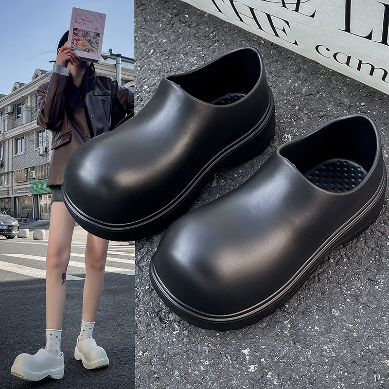 Professional Chef Shoes Men and Women Kitchen Shoes Waterproof Non-Slip Oil-Proof Catering Work Shoes Black Single Shoes EVA sneaker