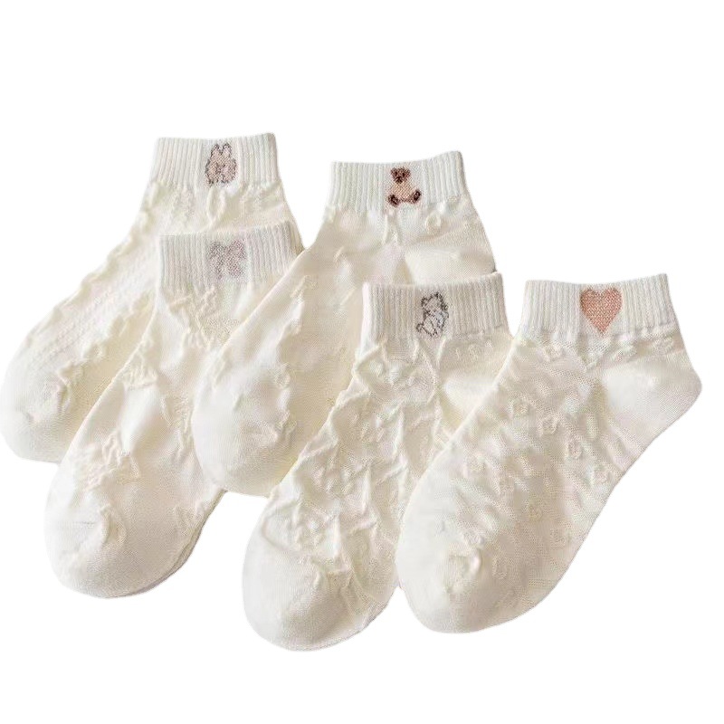 Socks Women's Summer Short Socks Women's Short Socks Cotton Socks Deodorant Non-Slip Non-Falling Shallow Mouth Boat Socks Polyester Cotton Wholesale