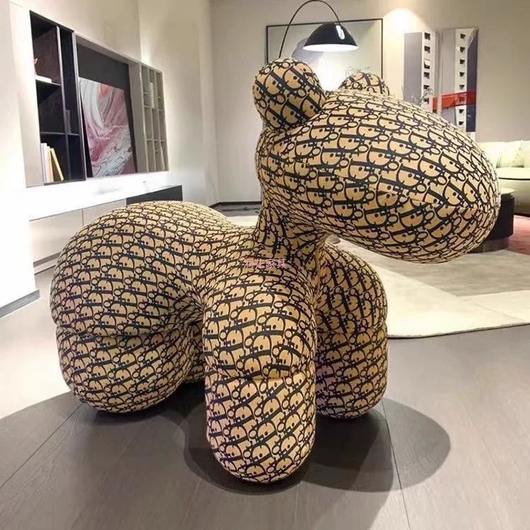 Lazy sofa simple cartoon cute living room creative ornaments pony chair child seat creative Internet celebrity animal chair