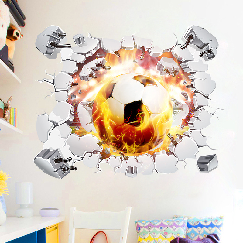 Foreign trade new sports wall stickers football basketball stickers children's room ball decorative stickers removable PVC