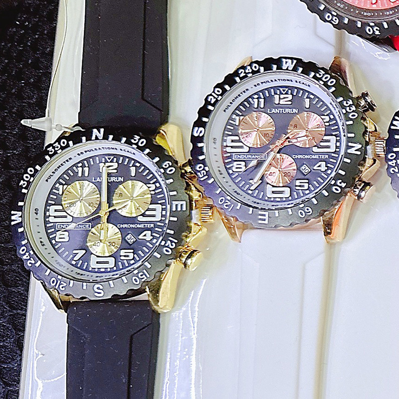 2025 foreign trade watches men's transparent bottom AliExpress best selling six-pin multi-function calendar men's watch manufacturers cross-border wholesale