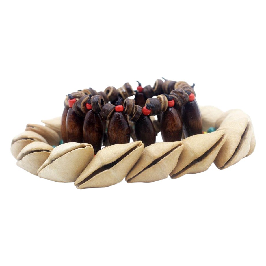 Dora Nutshell Handbell African Drum Handbell Dance Bell Percussion Tambourine Accompaniment Wrist Bell Nut Shell Bracelet