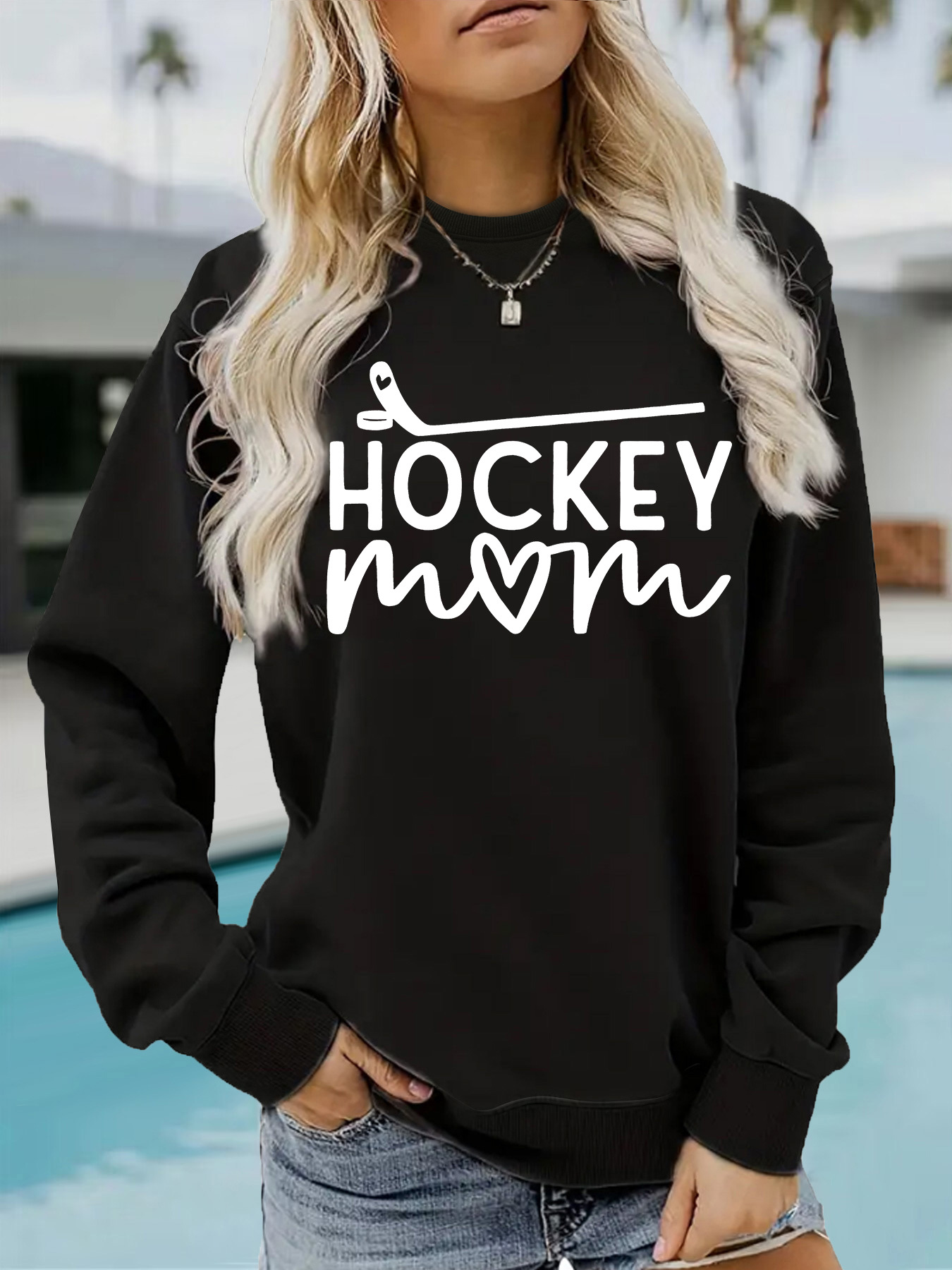 Amazon Cross-Border Women's Spring and Autumn Round Neck Autumn and Winter Foreign Trade European and American Letter Printed Casual Long-Sleeved Sweatshirt