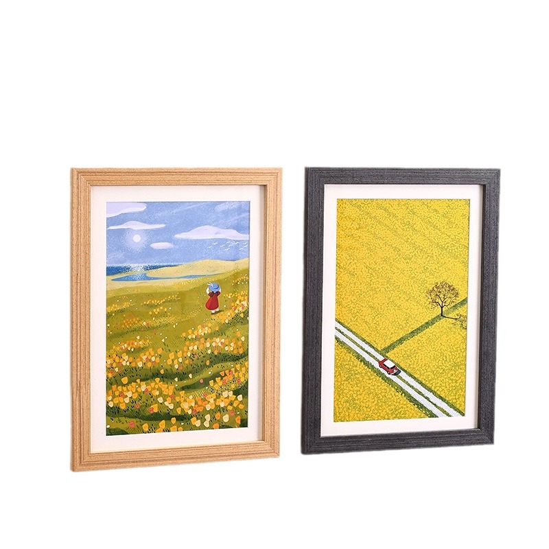 Picture of Solid wood photo frame mounting picture frame wall hanging A3 inch 16 decoration a4 inch 4 open 8K puzzle frame creative photo wall wooden