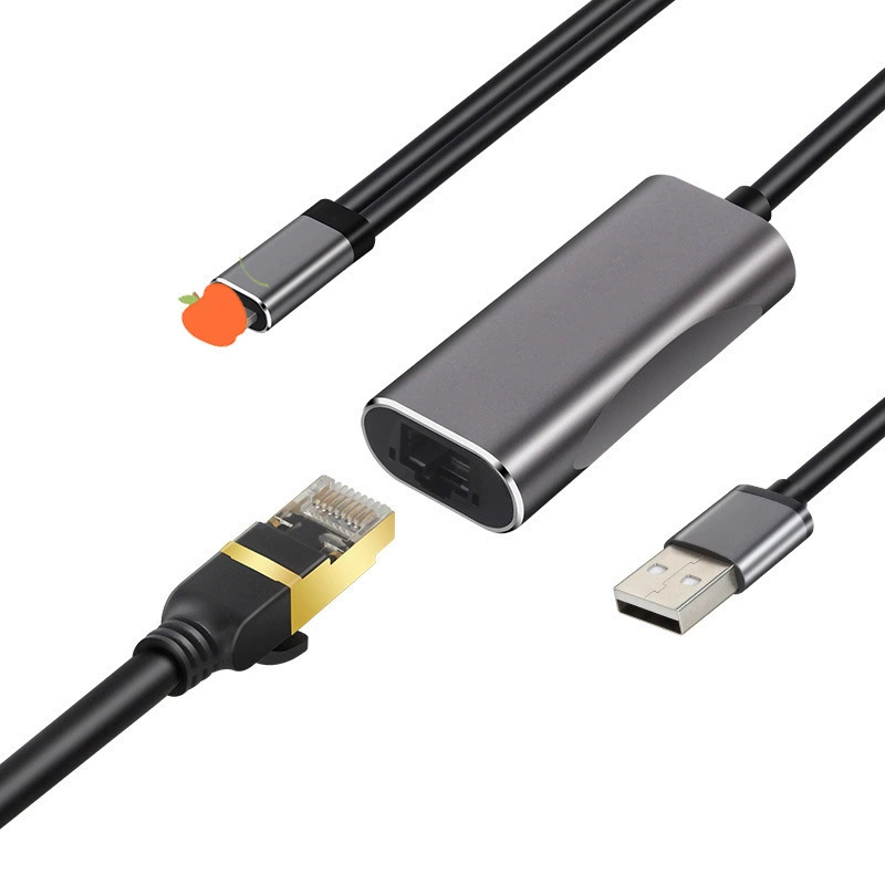 Picture of Type-C Gigabit Wired Network Card Splitter Driver-Free Adapter Card USB Flash Drive Supports Switch USB Hub
