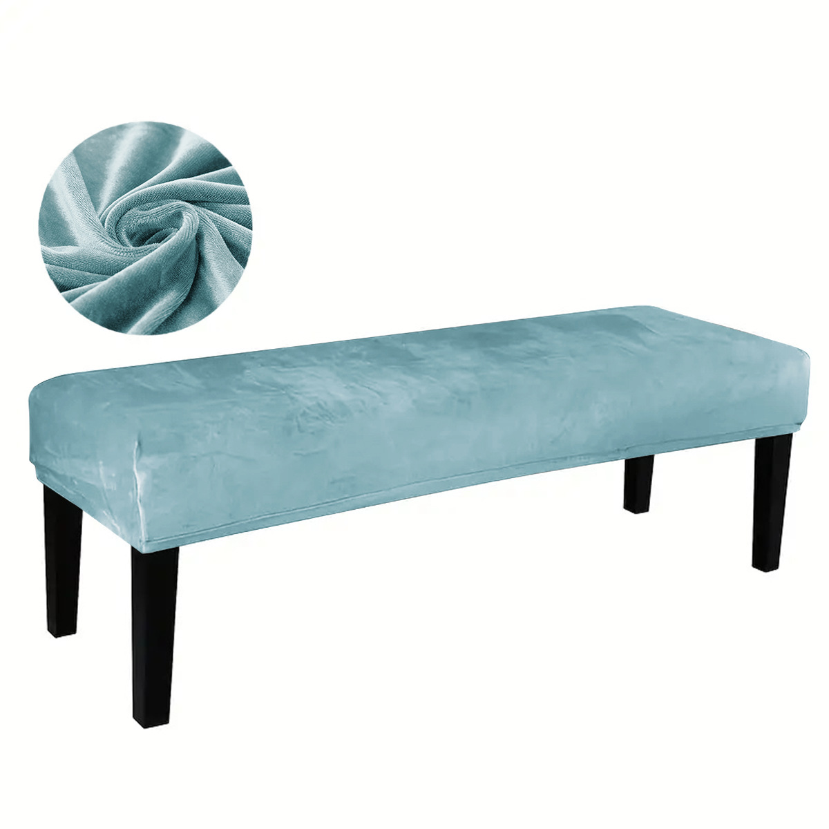 Picture of Cross-border silver fox velvet long stool cover with rope elastic all-inclusive stool cover dust-proof cross-border bench chair cover manufacturers wholesale