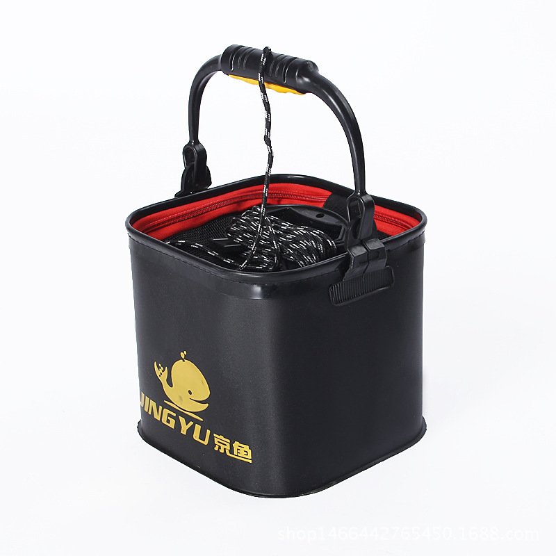 Black factory EVA bucket fishing multi-use live fish bucket folding fishing bucket fishing gear