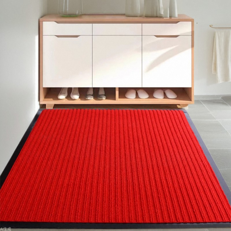 PVC Double Stripe Carpet Door Mat Dirt-Resistant and Easy-to-take-care Commercial Non-slip Absorbent Mat Can be Cut