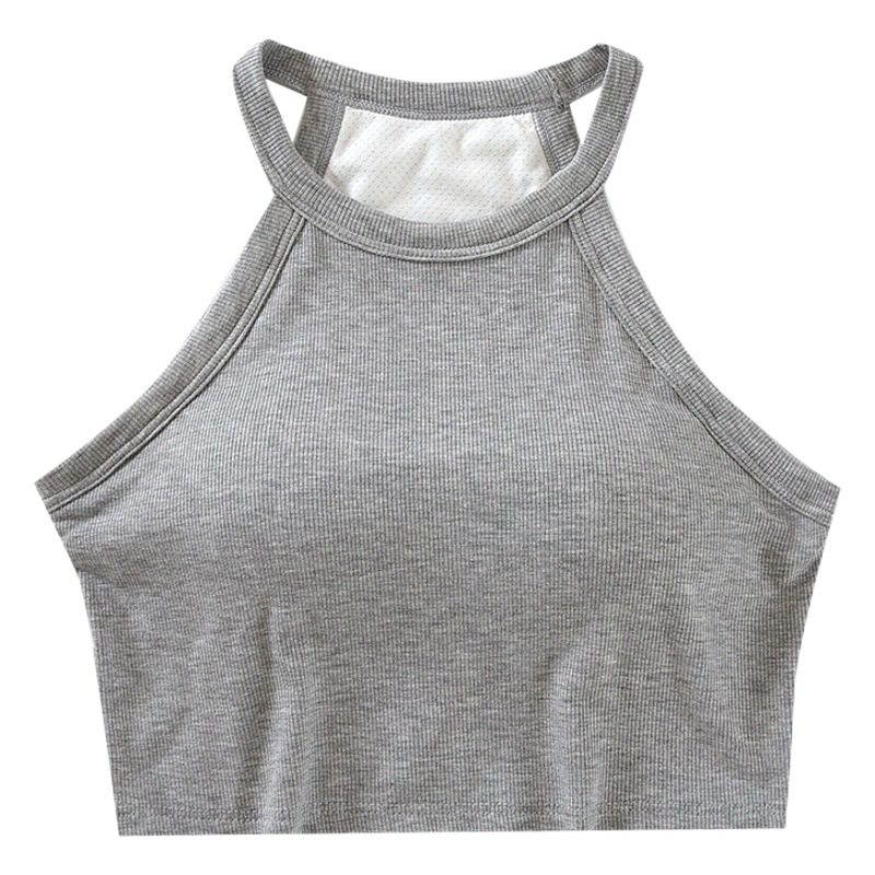 New Style One-piece Hanging Neck with Chest Pad Sling and Navel Vest Women's Bra-inner BRA-T Short Base Top