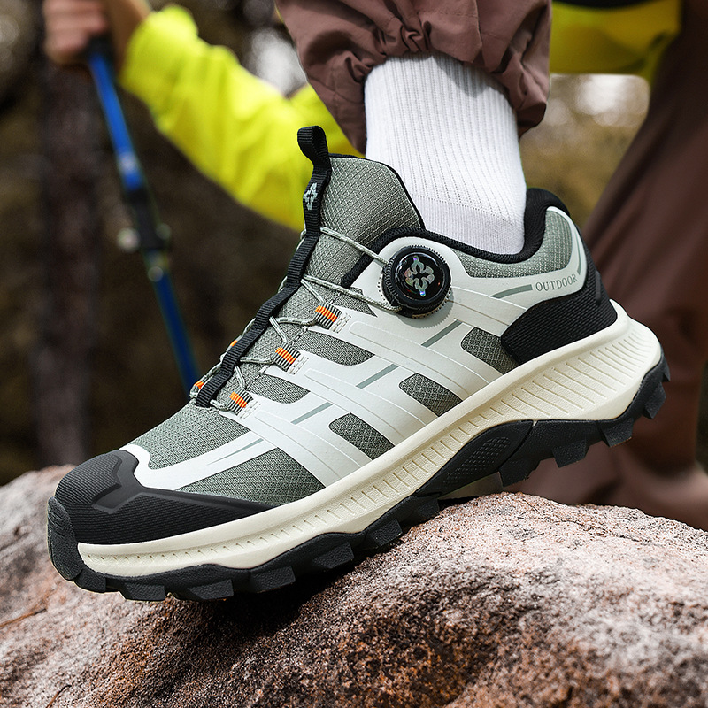 Sneakers Men's Spring and Autumn Fabric Breathable Swivel Button Running Shoes New Outdoor Touring Hiking Shoes Men's Shoes