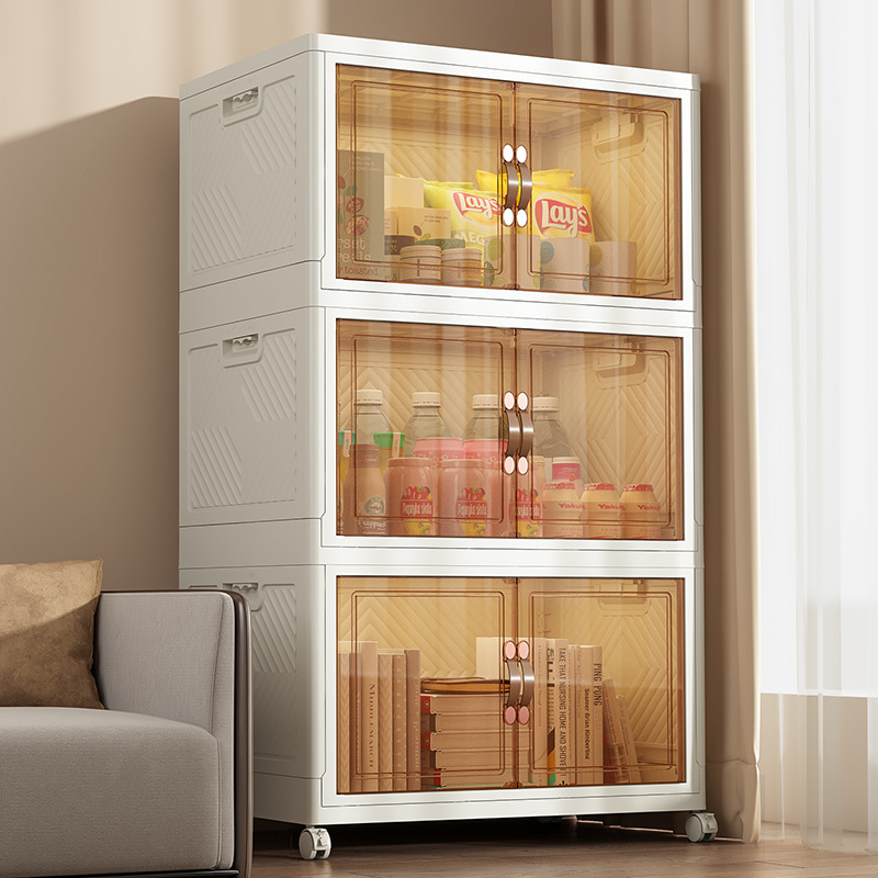 Wholesale Installation-Free Dust-Proof Bookcase Storage Cabinet Integrated with Door Bookshelf Storage Rack Floor-Standing Household Children's Storage Cabinet