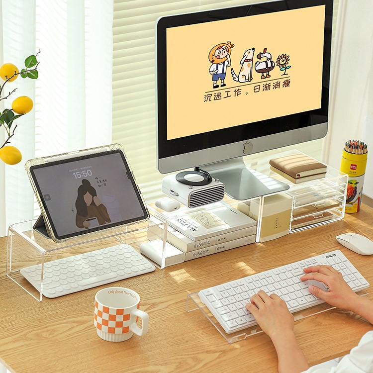 Desktop Keyboard Stand Acrylic Bracket Desktop Laptop Heightening Stand Typing Office Workstation