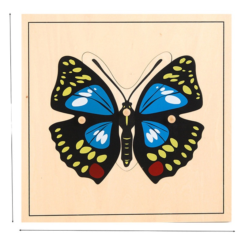 Montessori teaching aids wooden puzzle children's early education big wooden nail puzzle kindergarten basswood animal and plant panel toy