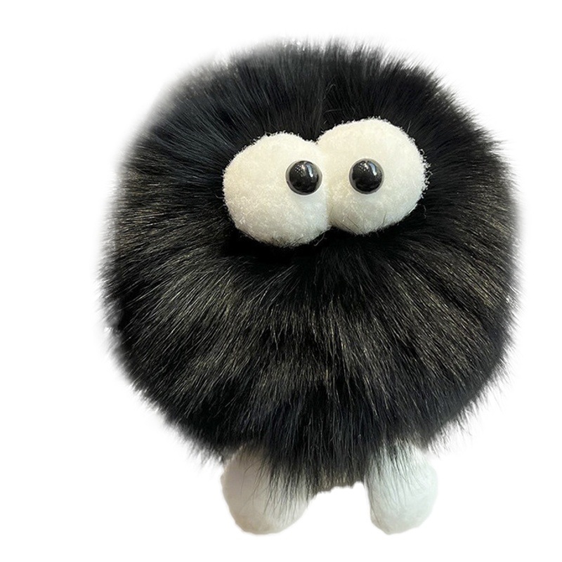 Cute Fox Fur Coal Ball Car Keychain Pendant ins Elf Plush Ball Backpack Pendant Gift