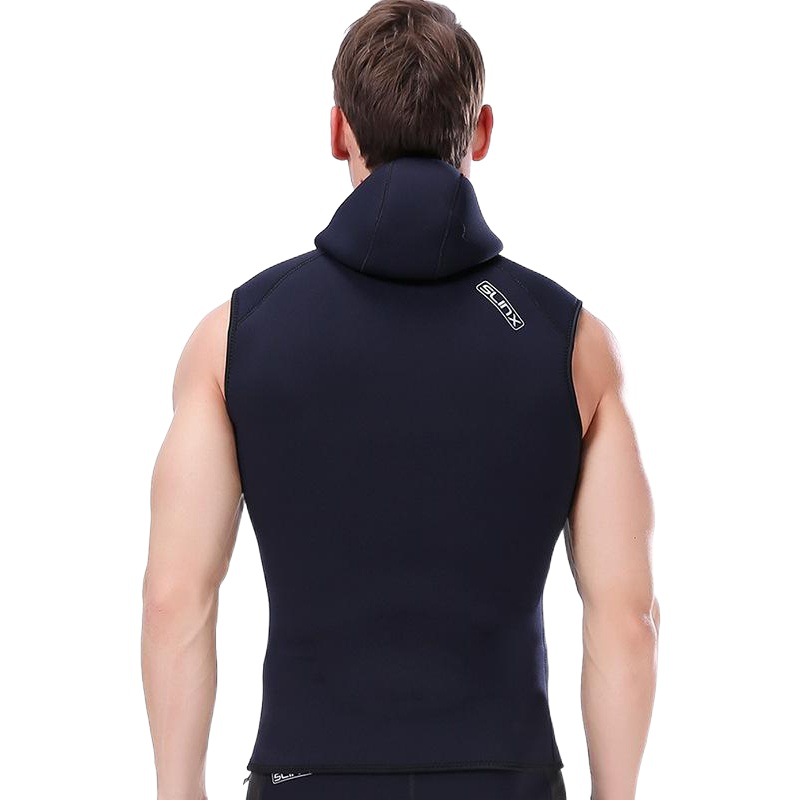 3mm Hooded Thermal diving vest slinx sleeveless surfing diving suit with Hood split diving suit vest