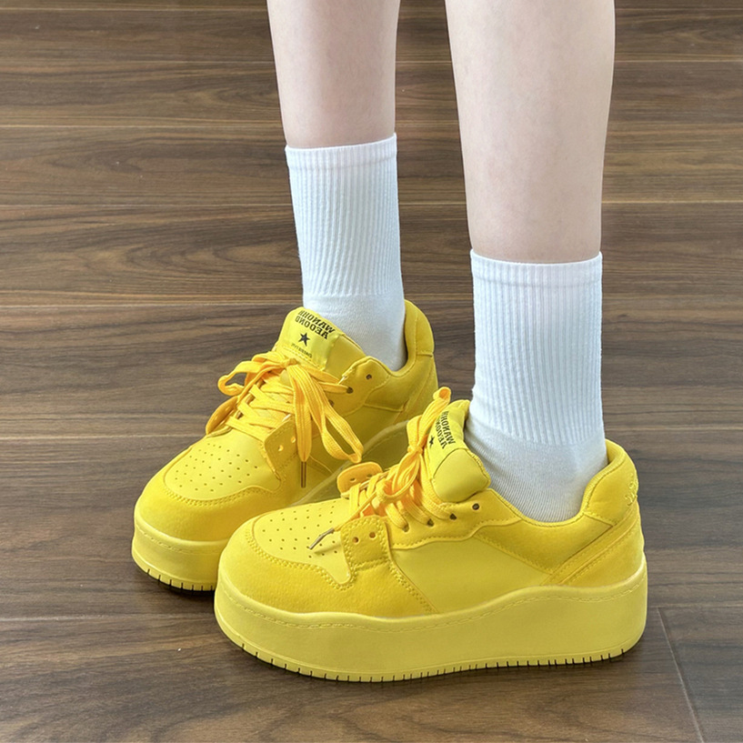 Autumn Dopamine Thick-Soled Height-Increasing Sneakers for Women Ins Trend 2025 New Versatile Sports Fashion Casual Bread Shoes
