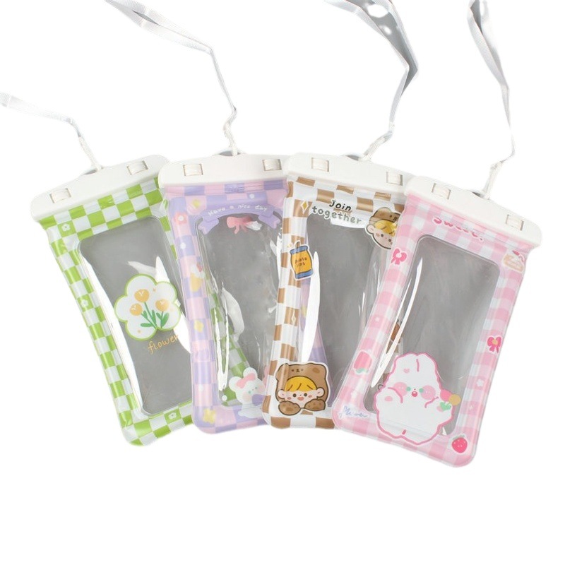 Beach Cartoon Inflatable Pvc Phone Waterproof Bag Waterproof Pouch Delivery Rider Touch Screen Bag Touch Screen Waterproof