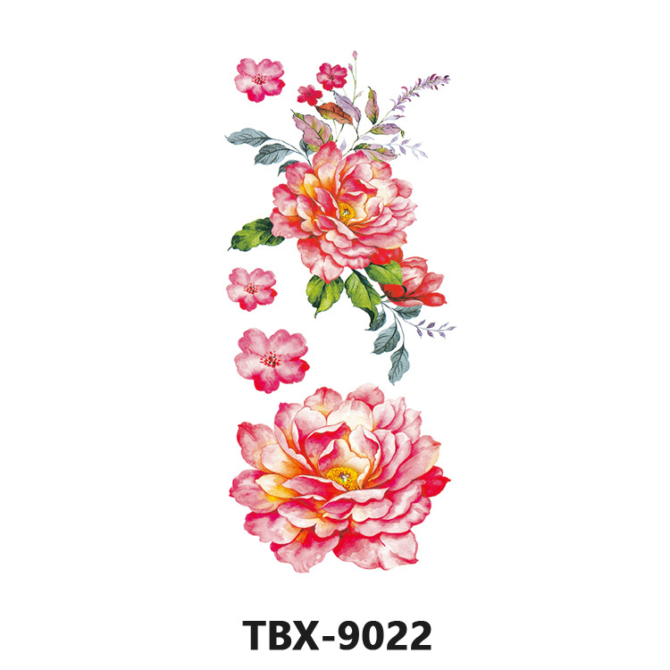 Picture of Waterproof sweat female flower tattoo stickers plant flower party sexy rose peony plum tattoo stickers tattoo