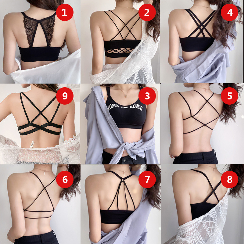 Beautiful back non-steel ring bra bra wrap bra tube top anti-light sports underwear women's vest shockproof running gather students