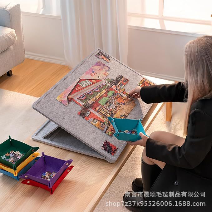 H with bracket cover puzzle table board manufacturer wholesale foldable anti-slip thickened kids puzzle assortment felt board