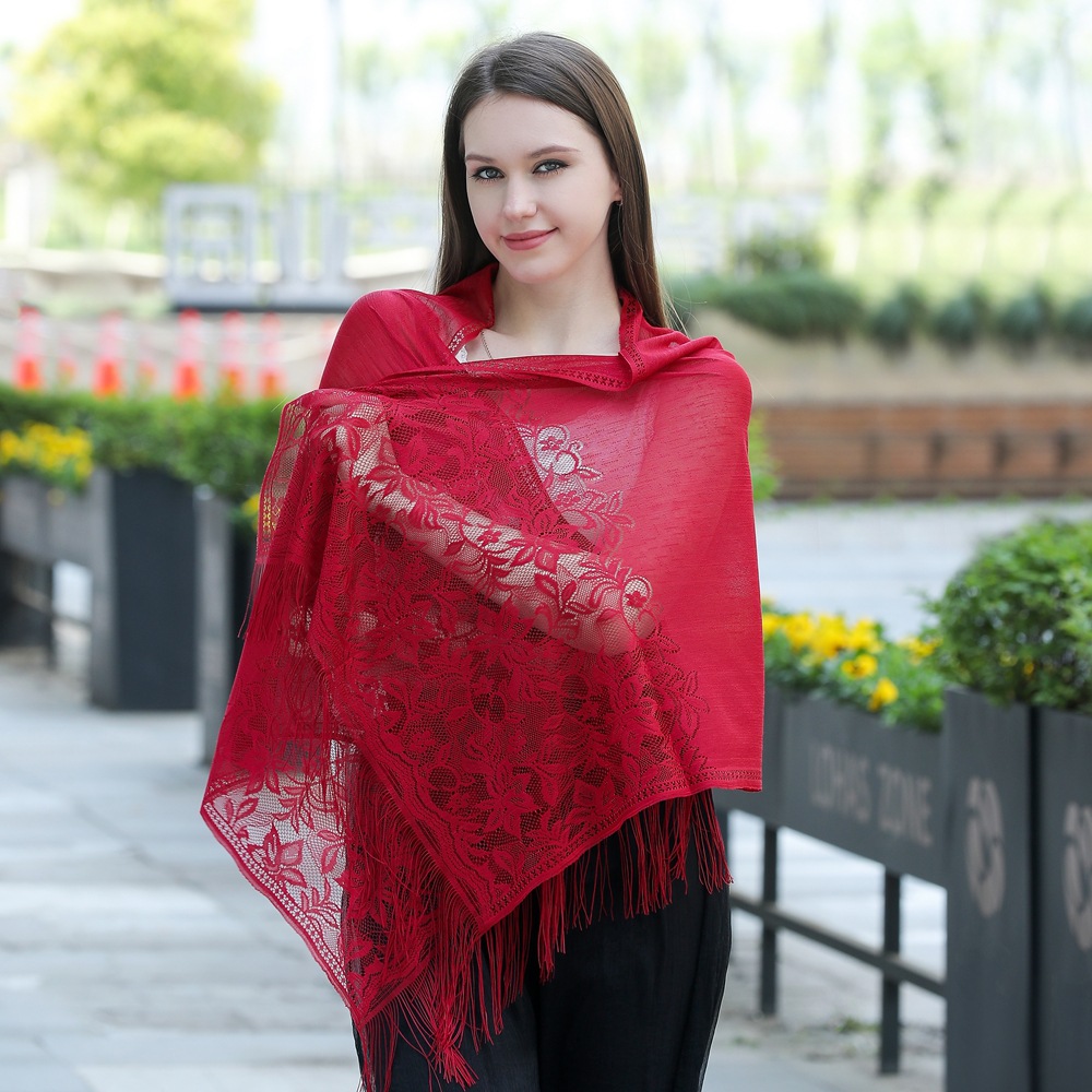 Sweet Lace Shawl Female Bride Bridesmaid Cheongsam Dress Shawl Daily Casual Scarf Dinner Shawl Dual-Use Female