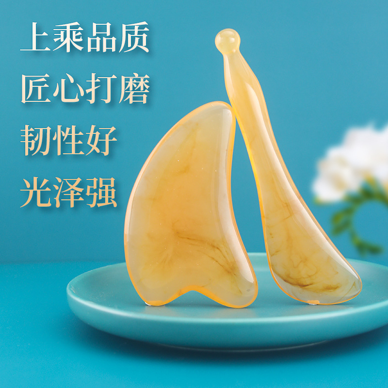 Horn Massage Stick for Eye and Facial Acupoint Massage, Special Scraping Board for Face, Meridian Dredging